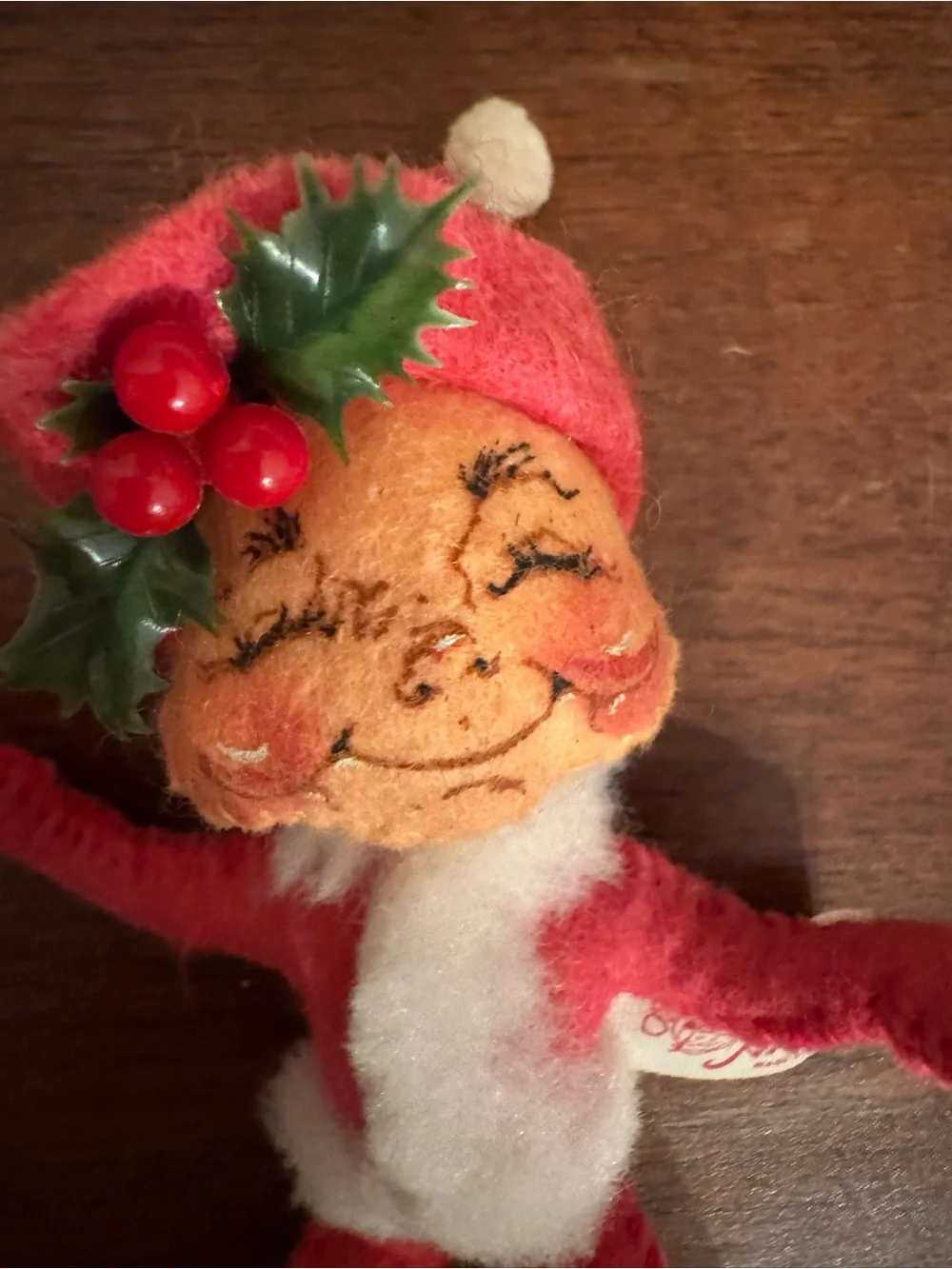 Annalee 1989 Mobilitee Red Christmas Elf Closed Eyes